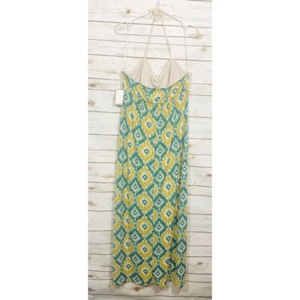 Grass collection halter back cable knit front maxi size L